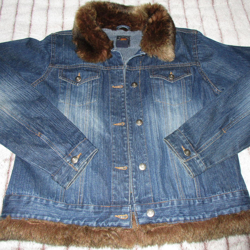 Faux Fur Jean Jacket